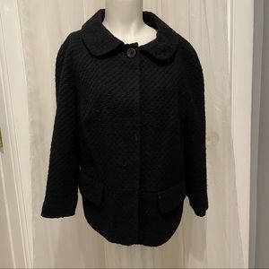 ANN TAYLOR BLACK WOOL SWING JACKET S/12